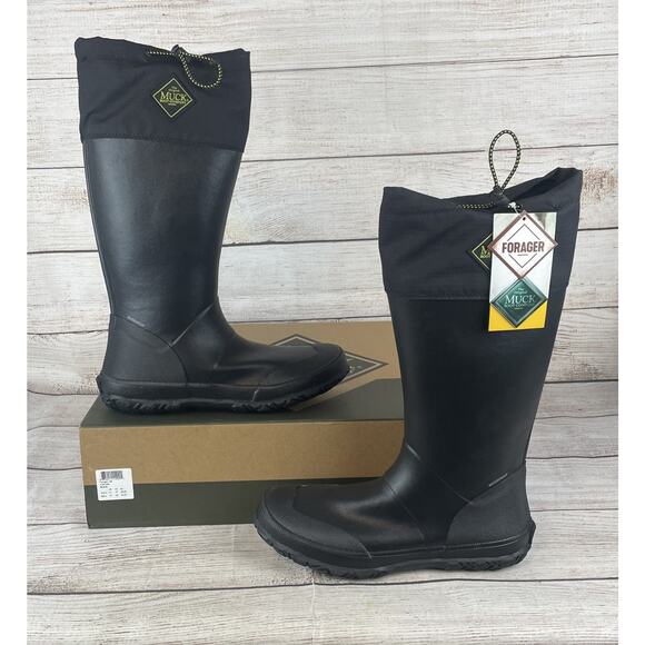 Muck Boot Company Forager Sz M 11 W 12 Boots Black Slip On Waterproof - Picture 1 of 11